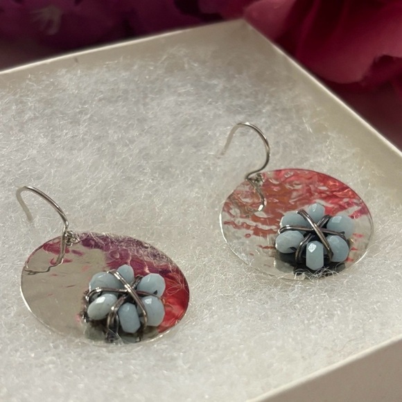 Silpada Quartzite Flower Blossom Sterling Silver Earrings W2138 - Picture 8 of 14